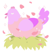 A rose and lavender chicken with a head pattern