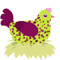 Lodestar, a lime and wine chicken with a speckle pattern