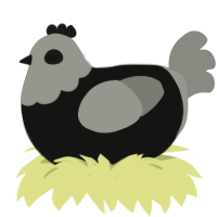 A black and ash chicken with a head pattern