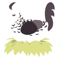 A olive and gluppy chicken with a half-lace pattern