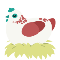 Do you remember, a white and red chicken with a neck-speckle pattern