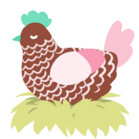 A russet and rose chicken with a lace pattern