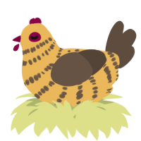A honey and bark chicken with a bar pattern