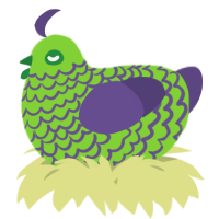 A grass and overcast chicken with a lace pattern