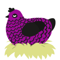 xXxDarkHartxXx, a plum and sable chicken with a lace pattern