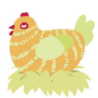 A honey and lemon chicken with a bar pattern