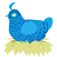 A sapphire and sky chicken with a lace pattern