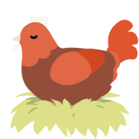 A russet and vermilion chicken with a head pattern