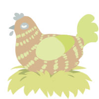 (unnamed), a beige and lemon chicken with a bar pattern