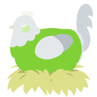 A grass and mist chicken with a head pattern