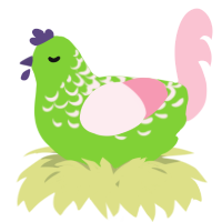 A grass and rose chicken with a half-lace pattern