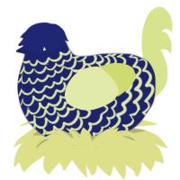A navy and lemon chicken with a lace pattern