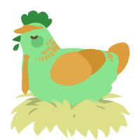 A spring and orange chicken with a neck-band pattern