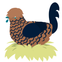 A brown and tumblr chicken with a lace pattern