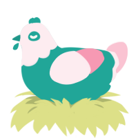 GetInto Hypnosis Mic, a turquoise and rose chicken with a head pattern