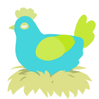 A aqua and lime chicken