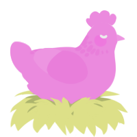 A leaf chicken with a neck-speckle pattern