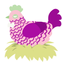 Strawberry Kiwi, a rose and plum chicken with a lace pattern
