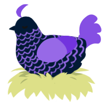 A tumblr and blurple chicken with a lace pattern