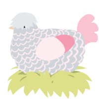 A mist and rose chicken with a lace pattern