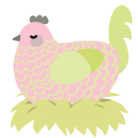 A rose and lemon chicken with a lace pattern