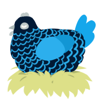 A tumblr and sky chicken with a lace pattern