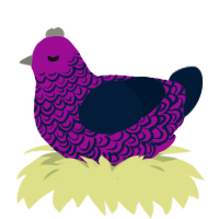 A plum and tumblr chicken with a double-lace pattern