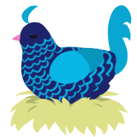 Gatorade, a navy and cerulean chicken with a lace pattern