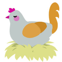 A silver and orange chicken