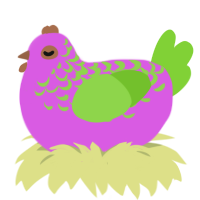 Florges, a orchid and grass chicken with a half-lace pattern