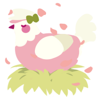 A pink and white chicken with a head pattern