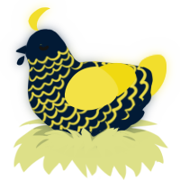Tumble, a tumblr and yellow chicken with a lace pattern