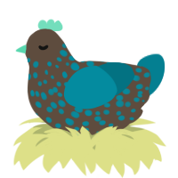 A bark and sea chicken with a speckle pattern