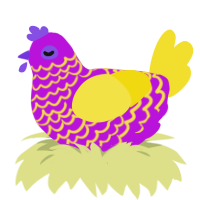 brady violation, a amethyst and yellow chicken with a lace pattern