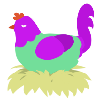 A spring and amethyst chicken with a head pattern