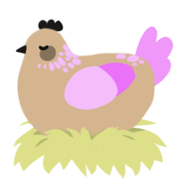 lavender tea, a beige and lavender chicken with a neck-speckle pattern