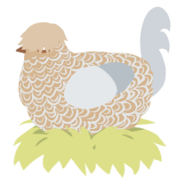 A beige and mist chicken with a double-lace pattern