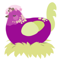 Aubery, a plum and lemon chicken with a neck-speckle pattern
