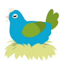 A cerulean and chartreuse chicken