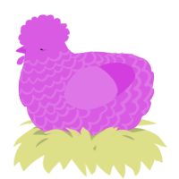 A orchid chicken with a lace pattern