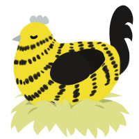Who Can It Be Now, a yellow and sable chicken with a bar pattern