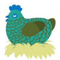 (unnamed), a turquoise and olive chicken with a lace pattern