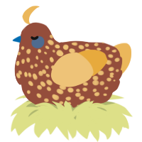 A russet and honey chicken with a speckle pattern