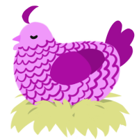 A lavender and plum chicken with a lace pattern