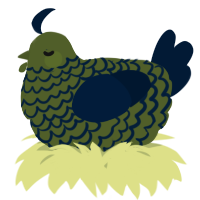 A olive and tumblr chicken with a lace pattern