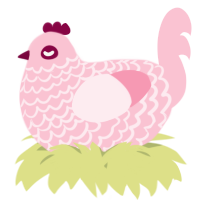 A rose chicken with a lace pattern