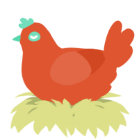 A vermilion chicken