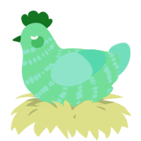 A spring and mint chicken with a bar pattern