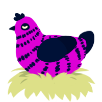 1NF3CT3D, a amethyst and tumblr chicken with a bar pattern
