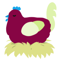 A maroon and apple chicken